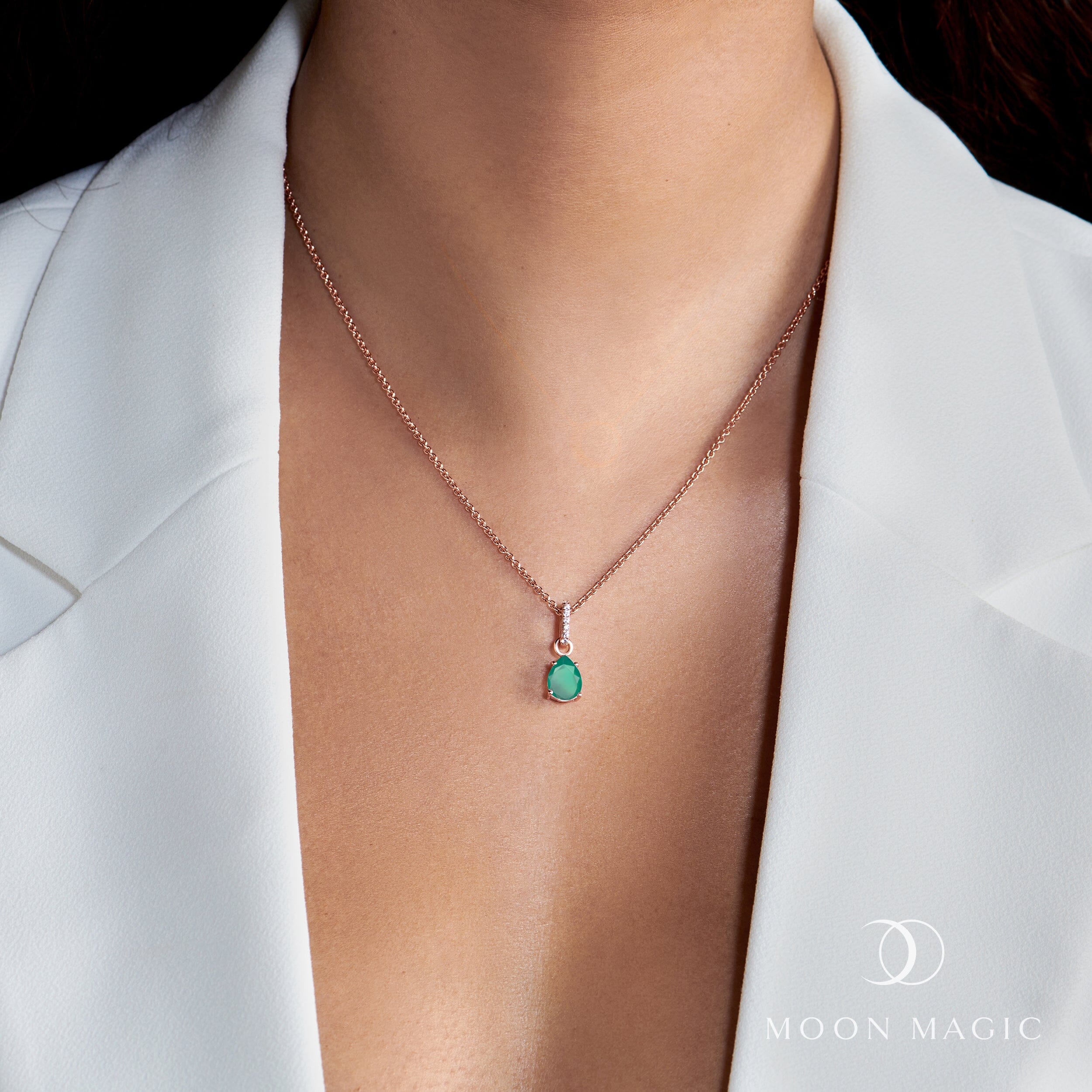 Green Onyx Necklace Sway - May Birthstone - Image 4