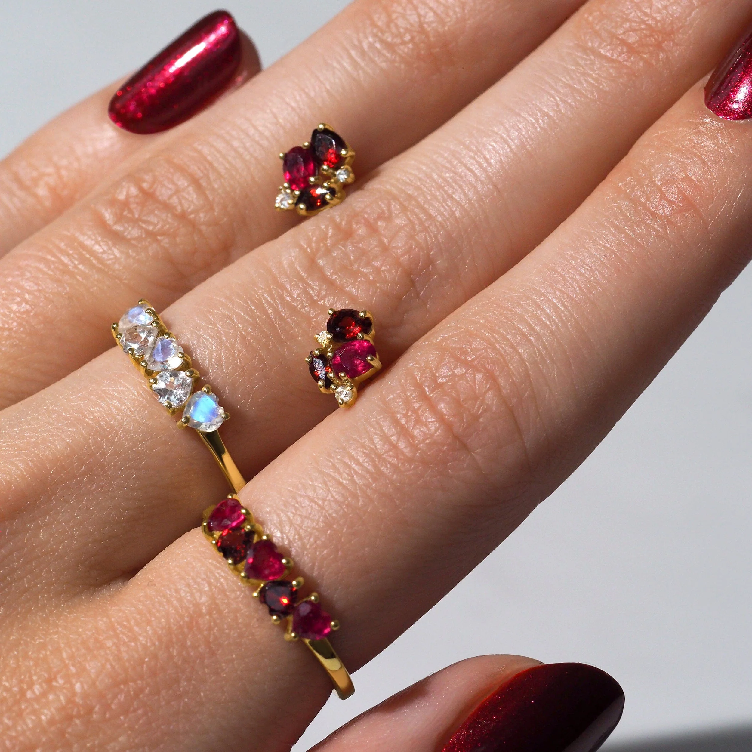 Ruby Garnet Earrings - Orion - Image 11