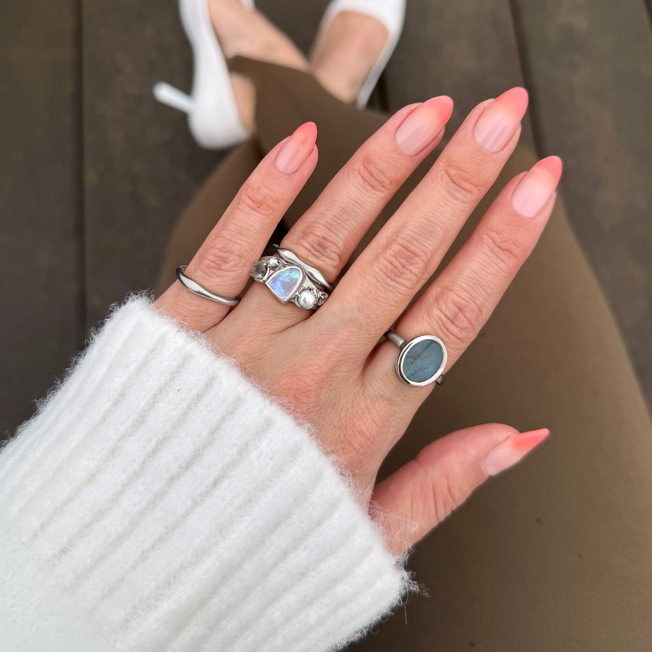 Moonstone Pearl Ring - Mist Heirloom - Image 27