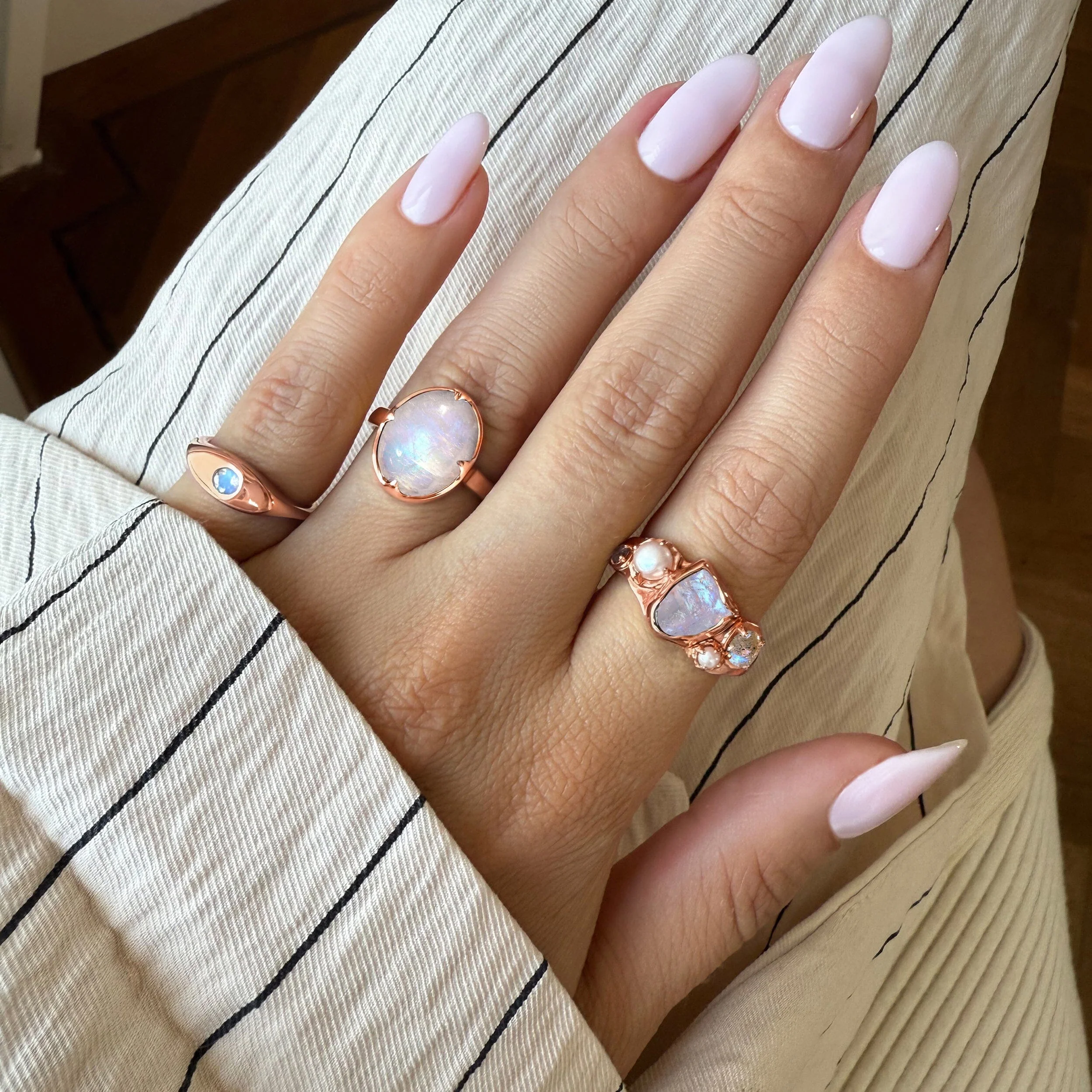 Moonstone Pearl Ring - Mist Heirloom - Image 36
